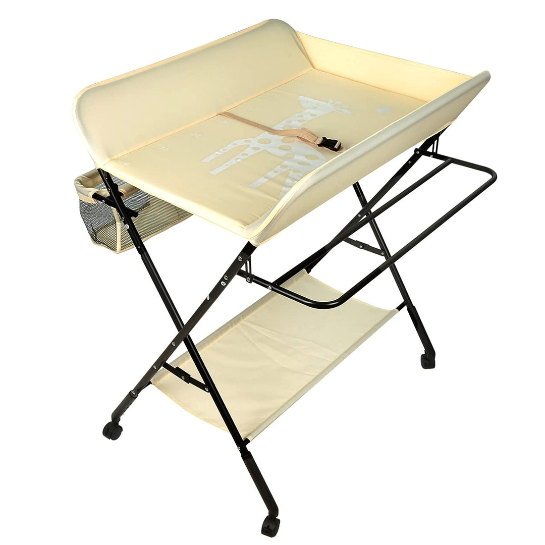 Wickeltisch Klappbar, Höhenverstellbare Wickelkommode, Traglast bis 25 kg, Anwendbare Mütter Höhe: 1