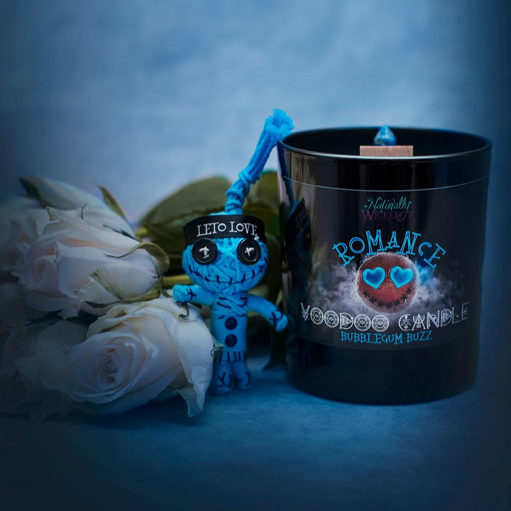 Naturally Wicked Voodoo Romantik Kerze | Inc Voodoo Puppe & Kristallstab | Vegane Kristallzauberkerz