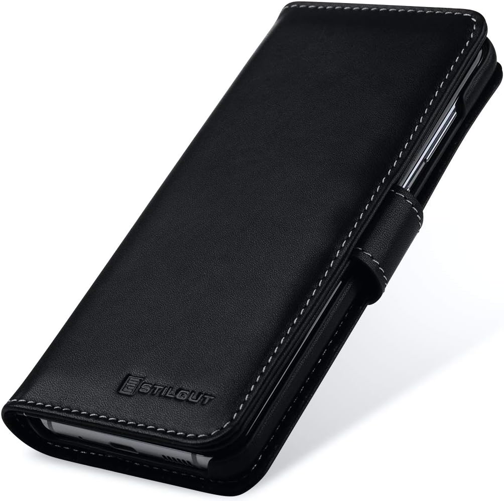 STILGUT Talis kompatibel mit Samsung Galaxy S20 Hülle mit Kartenfach aus Leder, Wallet Case, Lederhü