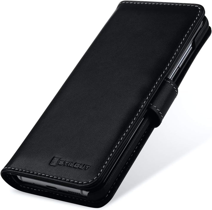 STILGUT Talis kompatibel mit Samsung Galaxy S20 Hülle mit Kartenfach aus Leder, Wallet Case, Lederhü