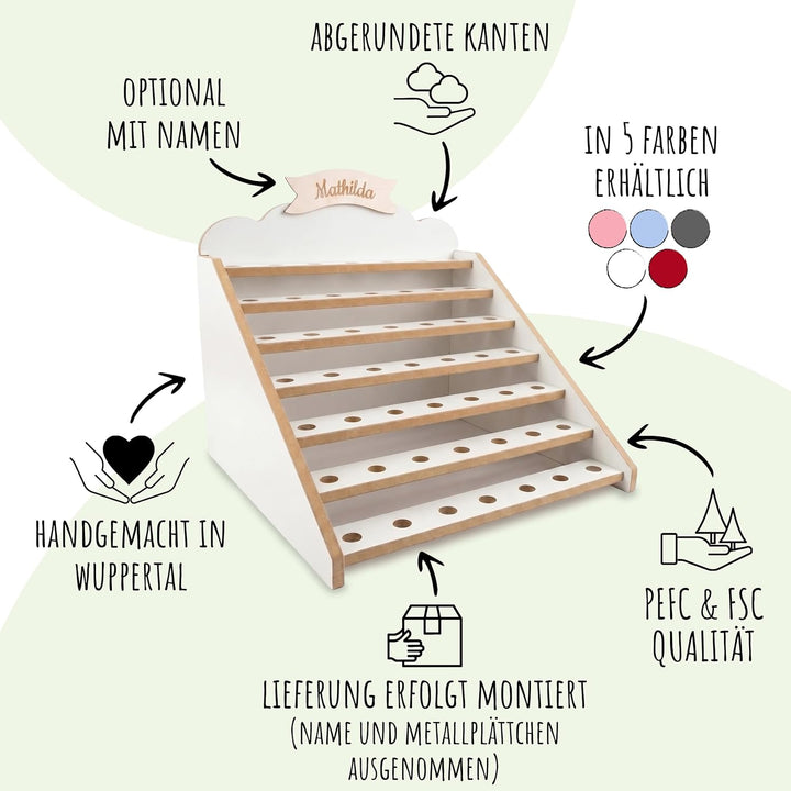 Tonie Regal für IKEA KALLAX – magnetisches Tonieregal für ca. 50 Toniefiguren Alpenweiss Nur für Ton