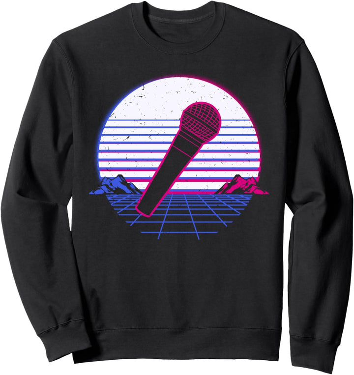 Mikrofon Sänger Musiker Retro Vintage Sunset Geschenk Sweatshirt