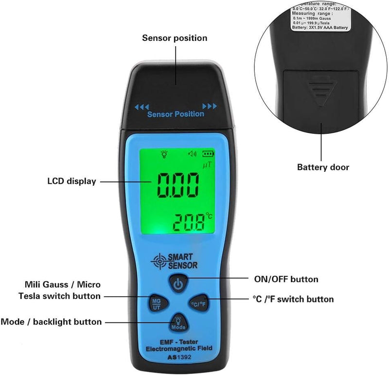 Elektromagnetisches Radiometer mit EMF-Messgerät, Mini-Handdetektor für Elektromagnetische Strahlung