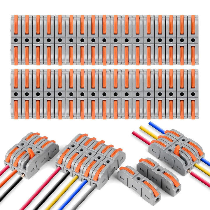 Flintronic Kabelverbinder, 80 Stück Verbindungsklemmen, SPL-1 mit Betätigungshebel, 4mm² Leiter Klem