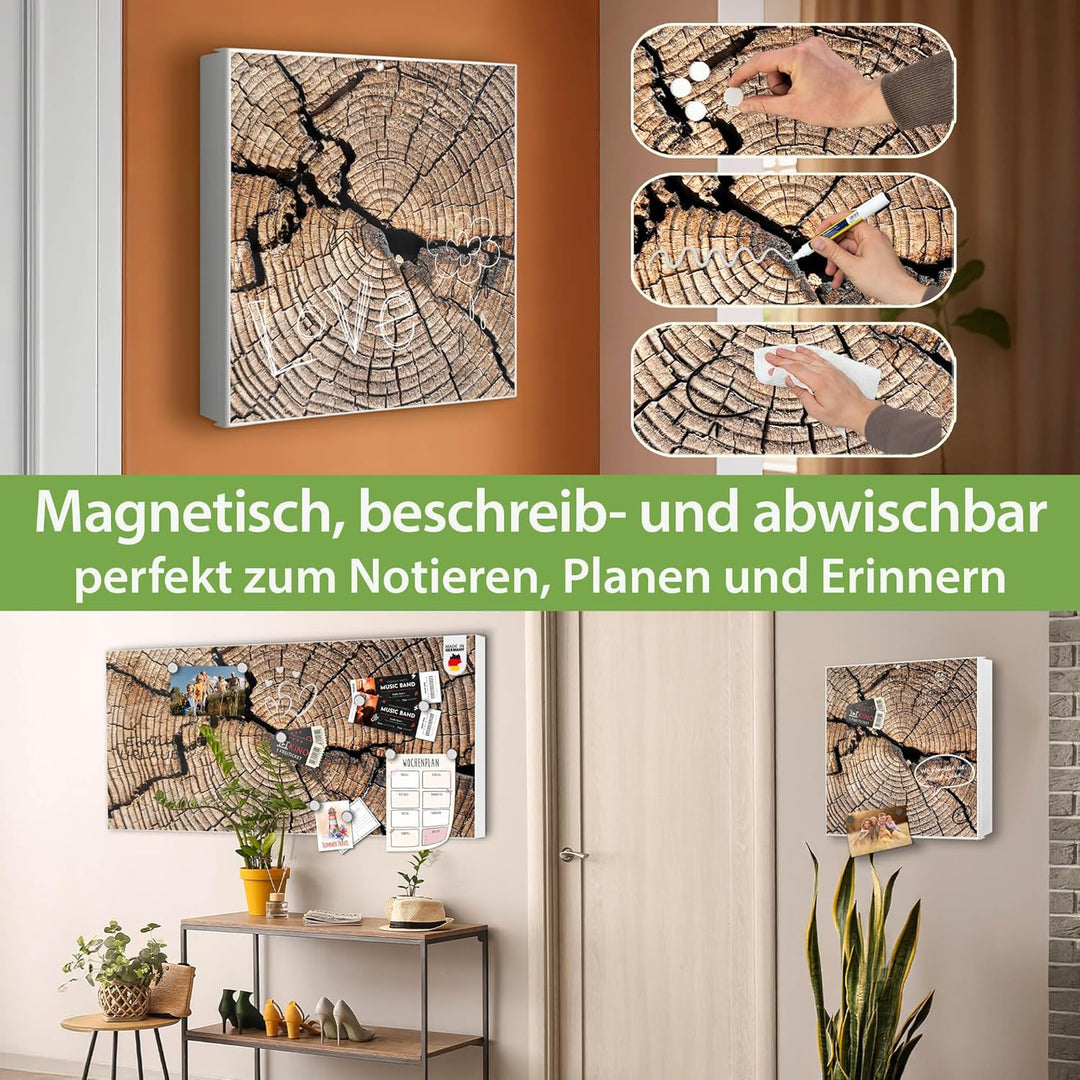 banjado Grosser Schlüsselkasten Metall - Schlüsselbox 30x30cm mit 32 Haken - Schlüsselkasten modern
