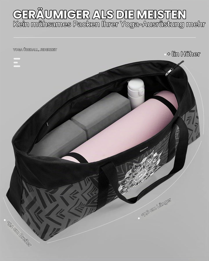 Gonex Yogatasche, Extra Grosse Canvas Sporttasche mit Wasserdichtem Fach &amp; Metallreissverschluss, Fü