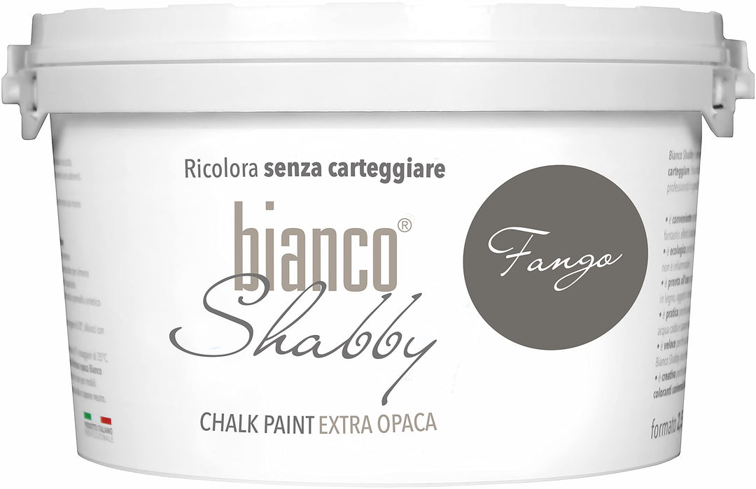 bianco Shabby® Fango Kreidefarbe Wasserbasis für Alle Oberflächen einfach zu verarbeiten ohne schlec