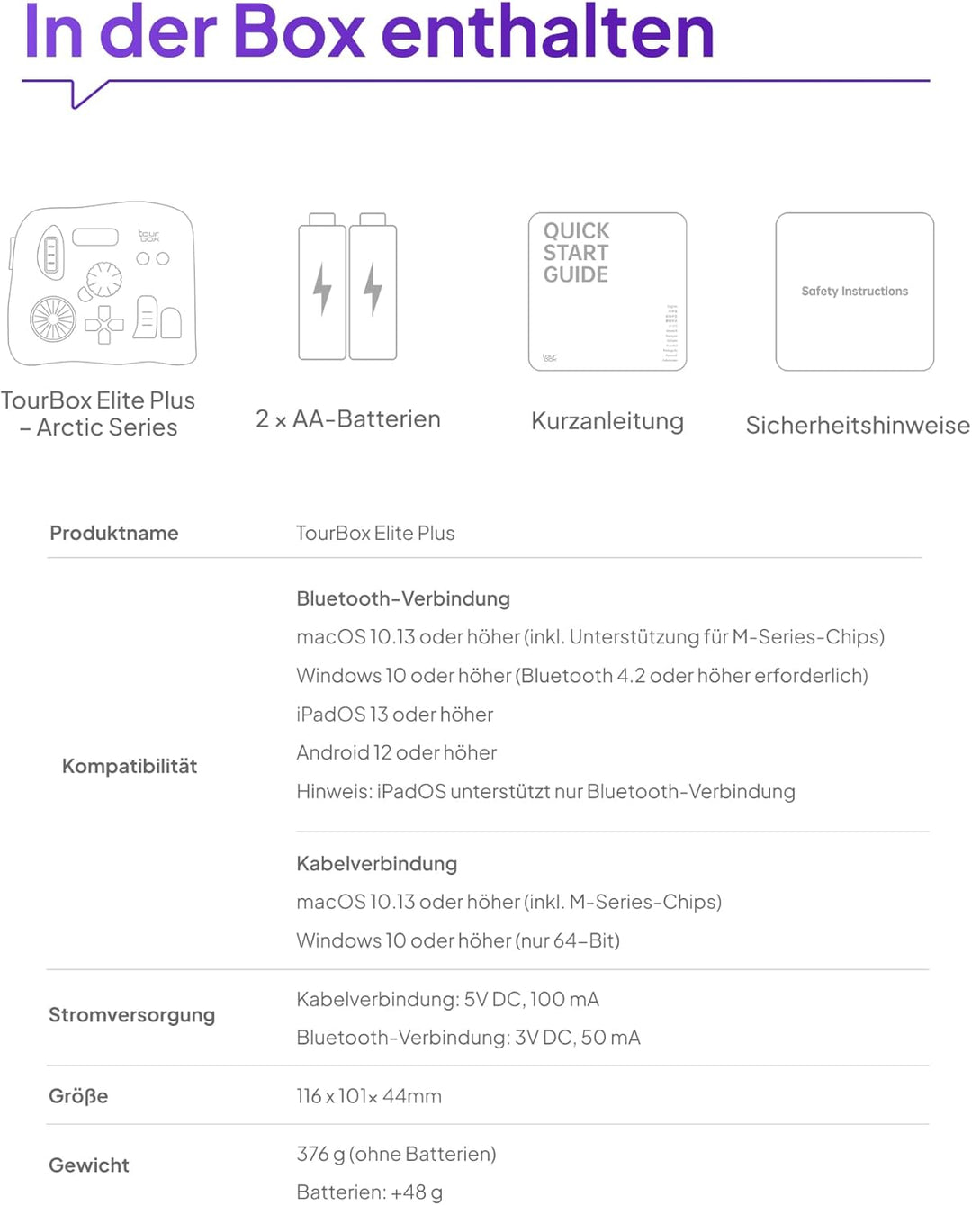 TOUR BOX Elite Plus All-IN-ONE Bluetooth Programmierbare Tastatur für Video- & Foto- Bearbeitung, Fa