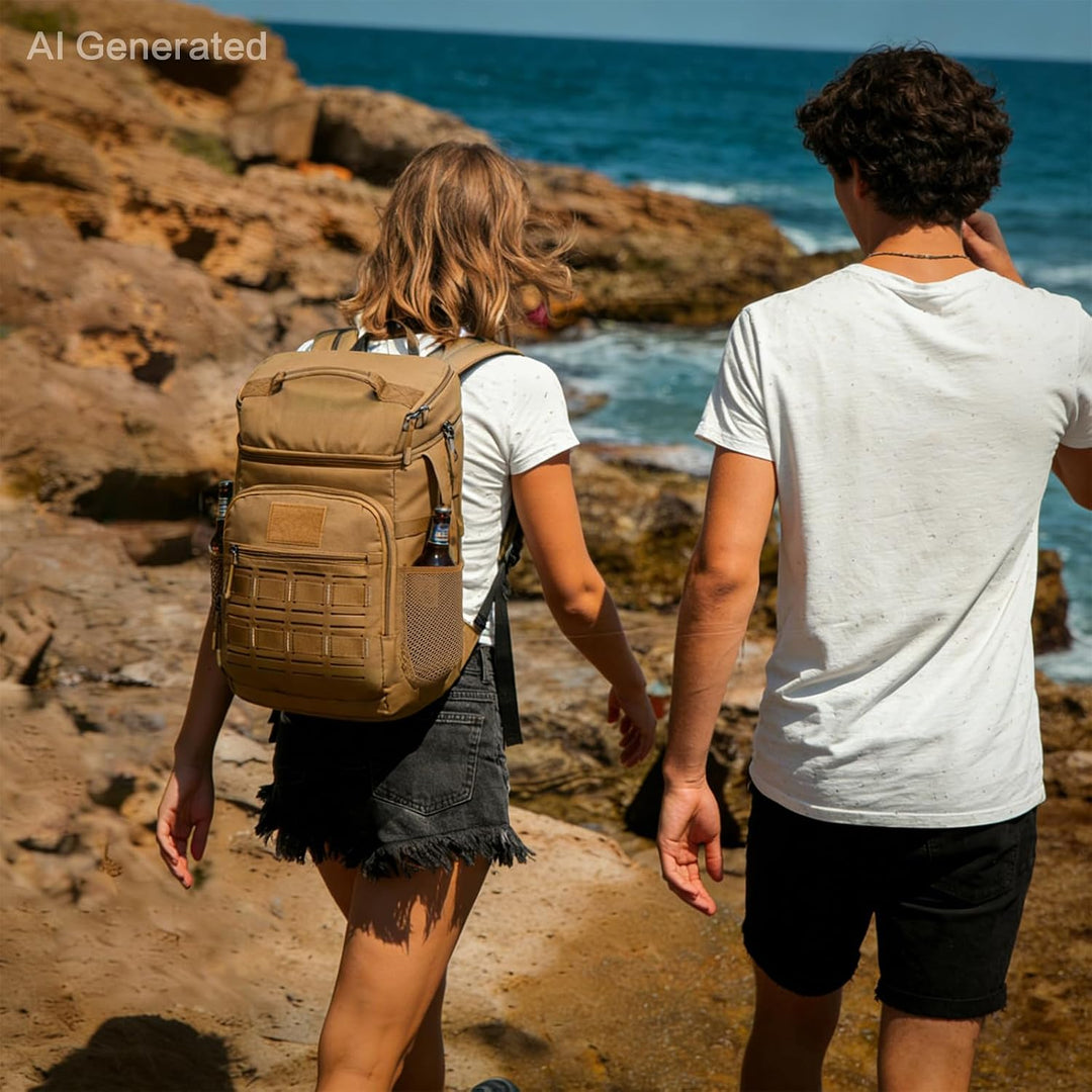 Kühlrucksack 25L Taktischer Kühltasche Rucksack Isolierte Auslaufsicher Kühl Thermo Rucksack mit Fla