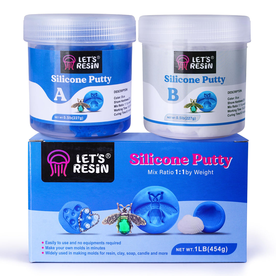 LET'S RESIN Silikonknete, 0,5 kg/40 A Silikonformen-Set, ungiftig, stark und flexibel, einfaches 1:1