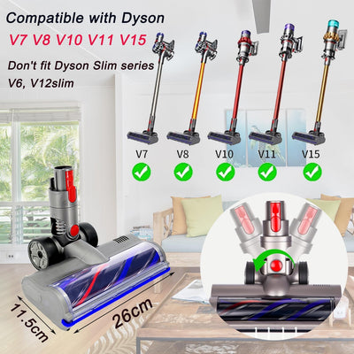 Fictezlove Ersatzbürste Bürste für Dyson V7 V8 V10 V11 V15 Staubsauger, Zubehör für Bodenbürste mit