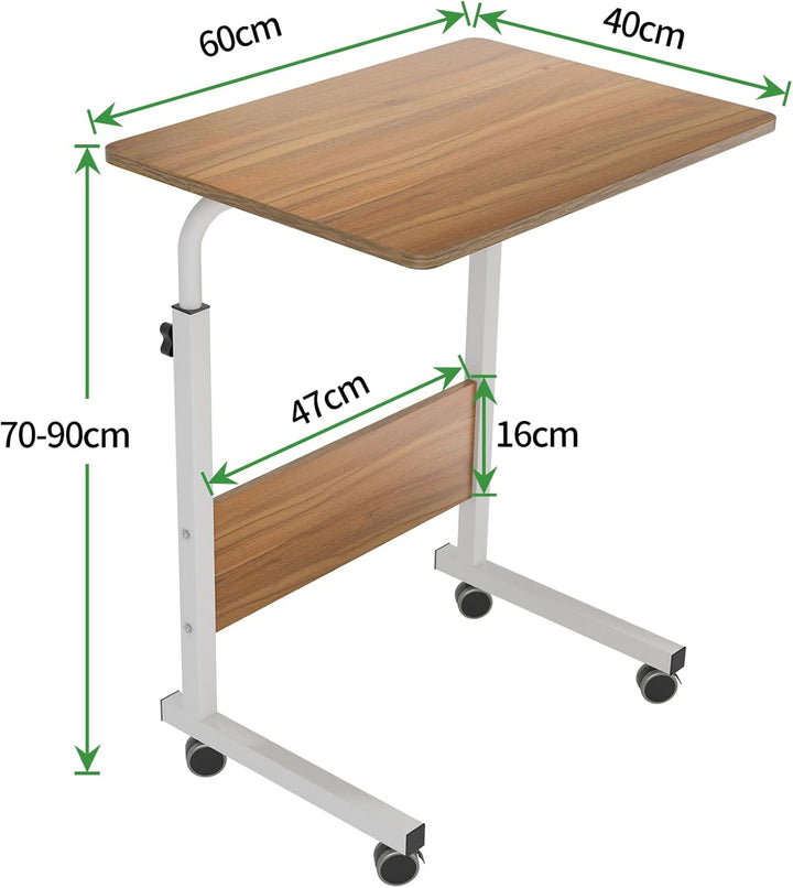 sogesfurniture höhenverstellbar Laptoptisch Laptopständer Computertisch mit Rollen, mobiler Beistell