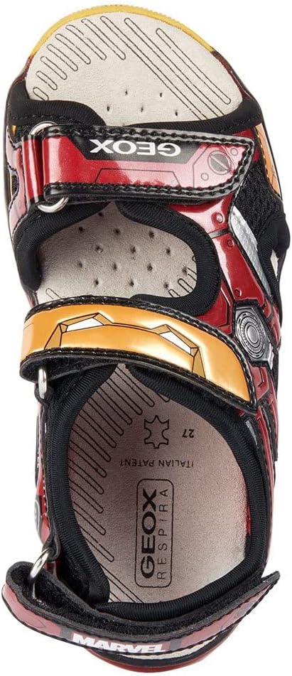 Geox Jungen J Android Boy Sandal 24 EU Black Red, 24 EU Black Red