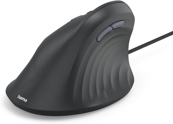 Hama Vertikalmaus für Linkshänder (optische Maus ohne Klickgeräusch, 7 Tasten, ergonomisch, 1000/140
