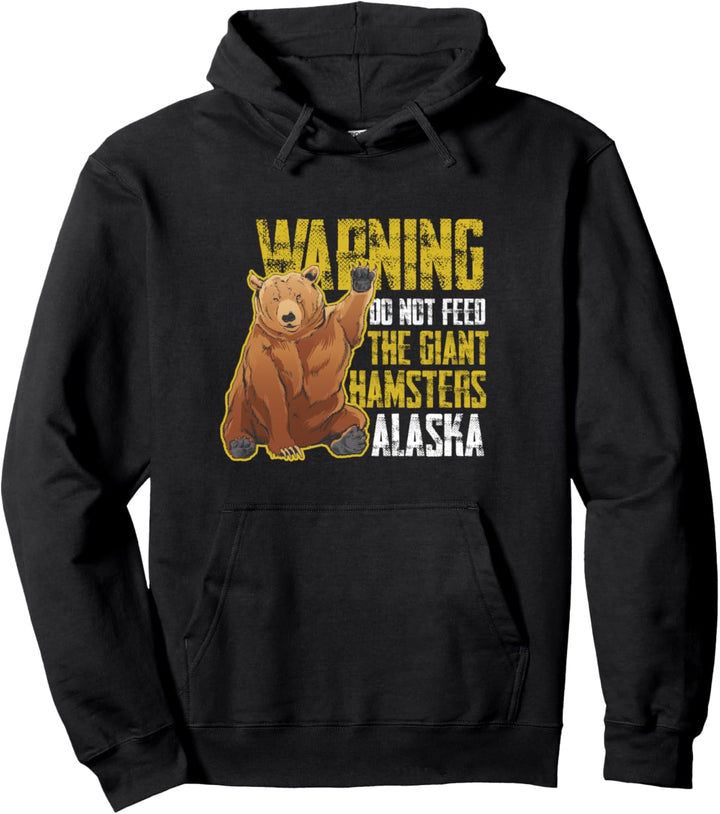 Funny Alaska Bear Grizzly Humorous Funny USA Wild Fan Pullover Hoodie