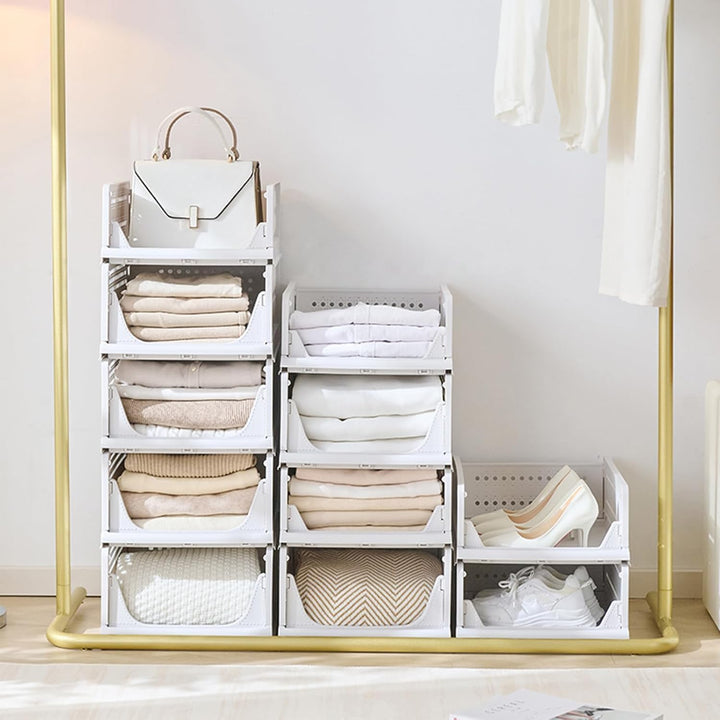 RMAN 6 Stück Kleiderschrank Organizer Faltbare Schrank Organizer Schubladenboxen Stapelbar Aufbewahr