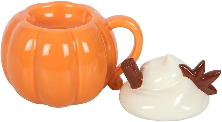Duftlampe und Wachswärmer mit Deckel, Kürbiscreme | Raumduft Dekor