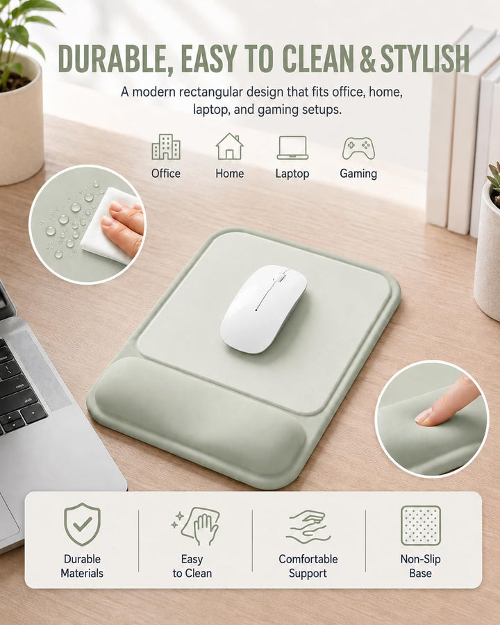 Mauspad mit gelkissen Handgelenkauflage,mousepad ergonomisch Vertieftes Anti-Druck Design, Rutschfes
