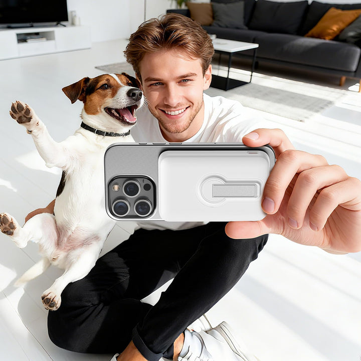 Kabellose Powerbank für Magsafe, 12000mAh Power Bank mit Klappbarem Standfuss, 22.5W PD USB-A Ausgab