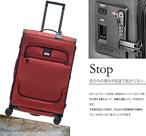 Stratic Bay Koffer Weichschale Reisekoffer Trolley Rollkoffer Handgepäck, TSA Kofferschloss, 4 Rolle