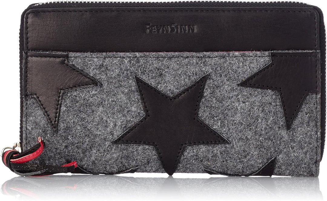 FEYNSINN Berlin Geldbörse Damen Stars aus Nappa-Leder I Portemonnaie gross für Damen I Geldbeutel ha