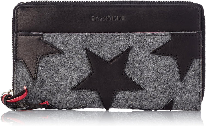FEYNSINN Berlin Geldbörse Damen Stars aus Nappa-Leder I Portemonnaie gross für Damen I Geldbeutel ha