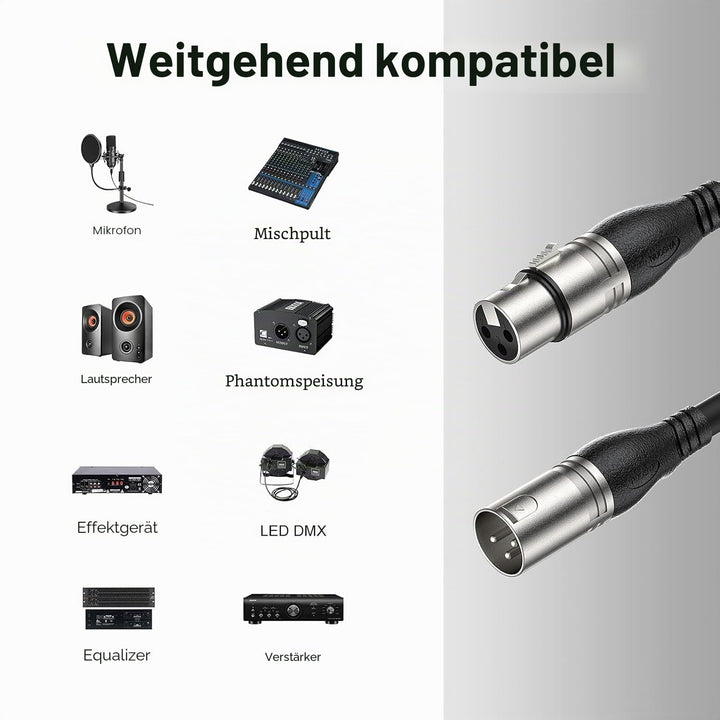 XLR Kabel 1m 4 Farben, 3-Pin XLR Stecker auf Buchse Mikrofonkabel für Mikrofon, Verstärker, Mischpul