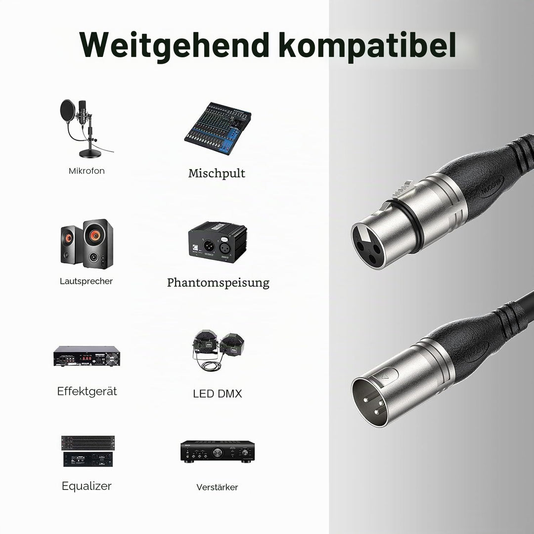 NUOSIYA XLR Kabel 5m 4 Farben XLR Mikrofon Splitterkabel Adapter, 3-Pin XLR Stecker auf Buchse Mikro