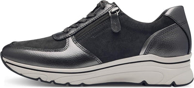 Tamaris Damen Low-Top Sneaker, Frauen Halbschuhe,Wechselfussbett 36 EU 0 Anthracite Com, 36 EU 0 Ant