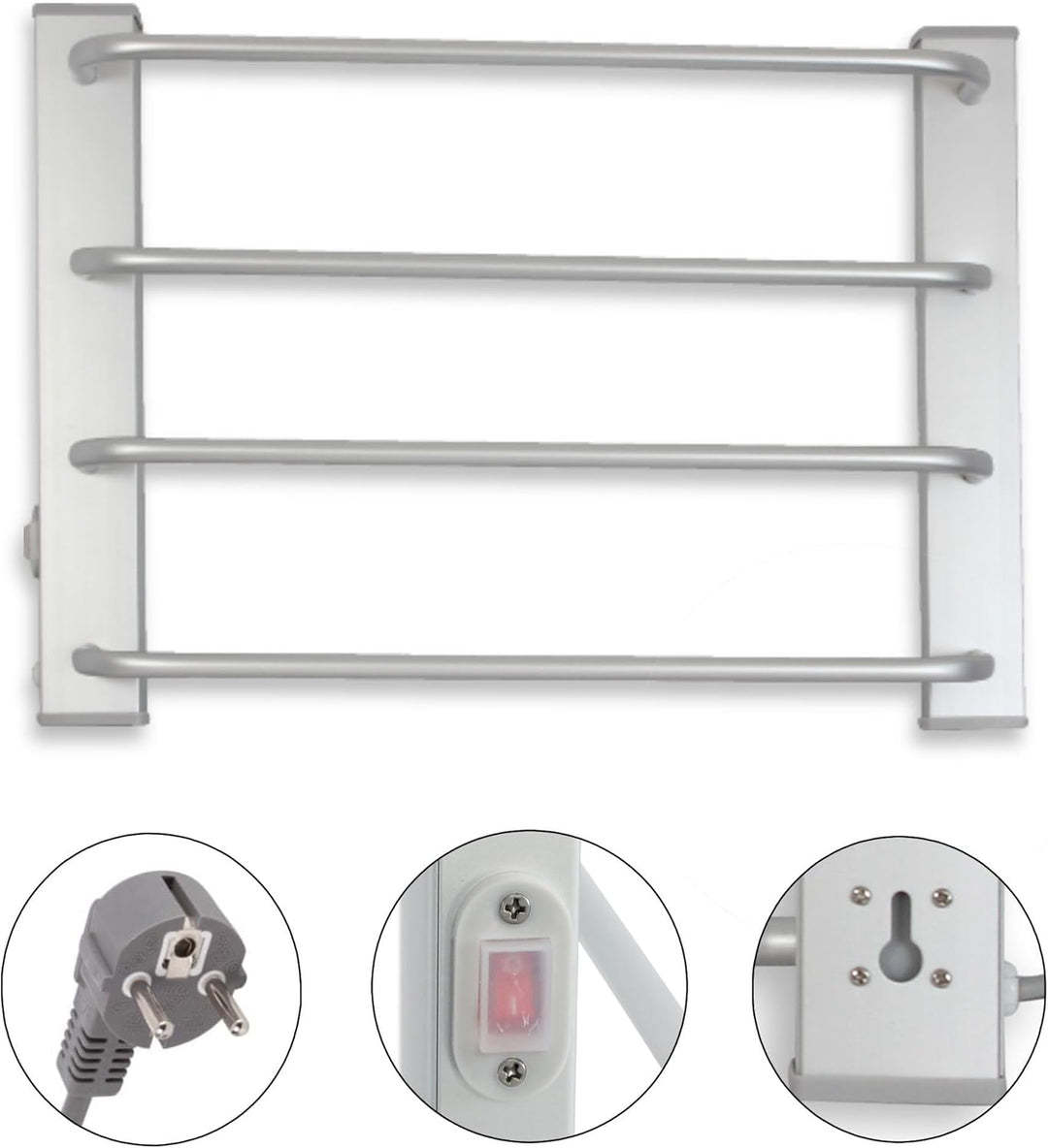 FISHTEC - Trockner Elektrisches Handtuch Wandmontage 60W - Ohne Thermostat - Handtuchhalter Badezimm