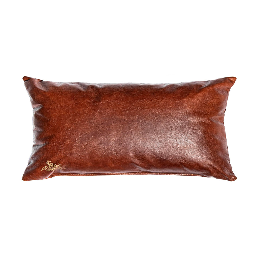 Centaur - Deko Lederkissen 50 x 30 cm für Sofa oder Schlafzimmer nussbraun - Echt Leder Kissen Echtl
