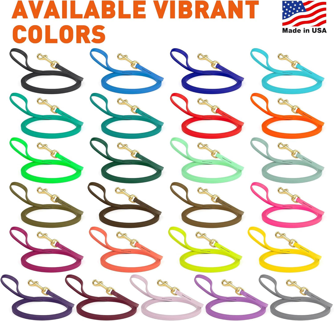 Viper Biothane Hundeleine mit Langer Leine für Hunde, 2 Farben und 6 Grössen Orange 1/2" x 33ft, Ora