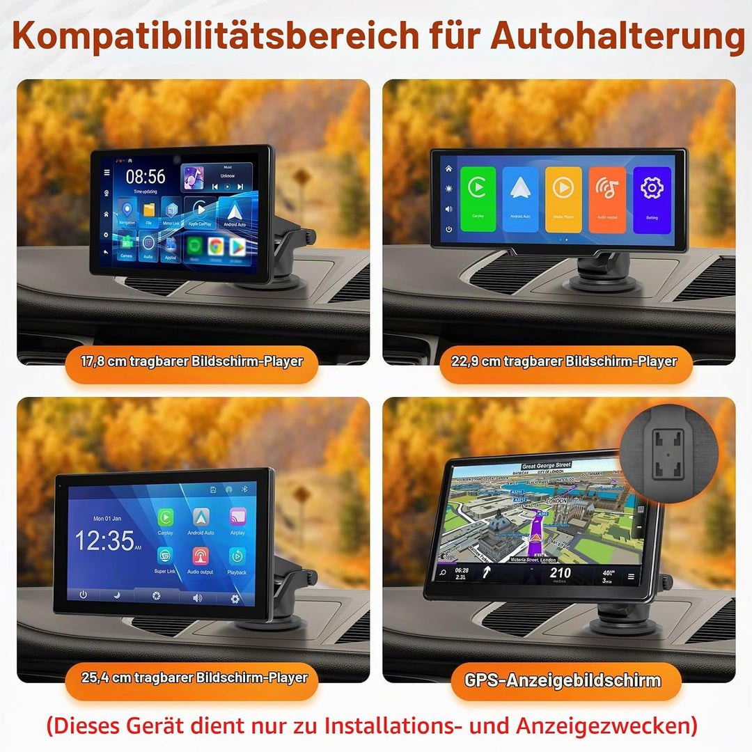 Hodozzy 360° Flexibel Saugnapf Halterung für Carplay Tragbares Autoradio, Flexible Halterung für Aut