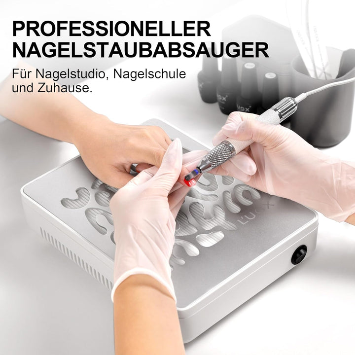 L’UGX Professionelle Staubabsaugung für Nägel, 650Pa Profi Absaugung, 4500 U/min Bürstenloser Motor,