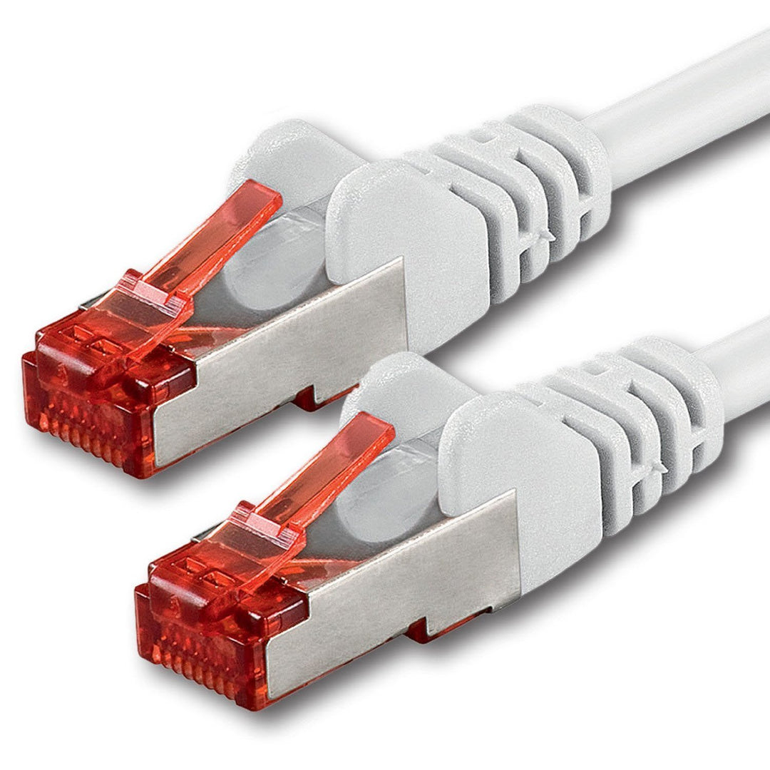 1aTTack.de 1x 50m - Cat 6 Netzwerk-Kabel Patch-Kabel Cat6 RJ45 SFTP - Weiss 1x 50m Weiss, 1x 50m Wei