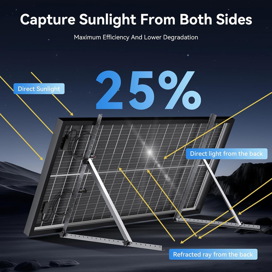 18BB 100Watt Solarpanel, N-Type 12 V 100 W Solarmodul, 25% Hocheffiziente Monokristalline PV-Module,