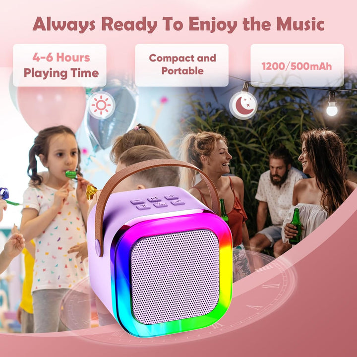 Karaoke-Maschine für Kinder Erwachsene, tragbare Kinder Karaoke-Lautsprecher mit drahtlosem Mikrofon