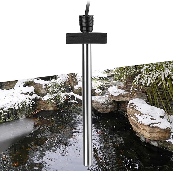 FEDOUR Teichheizung 300W- Eisfreihalter für Teiche, Koi-Teich, Gartenteichenteiser mit 5m Langem Kab