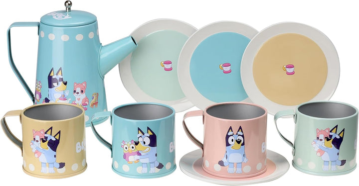 Bluey Spielzeug-Geschirr für Kinder – Kindergeschirr in farbenfrohem Design, lustiges Teeservice-Set