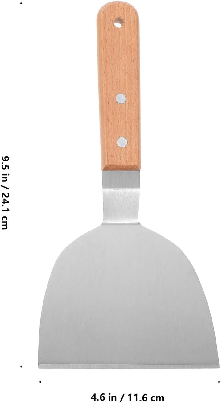 Grillbesteck Leichtem Design 3 Stück aus Edelstahl und Holz mit Multifunktionalem Spatelwender Geeig