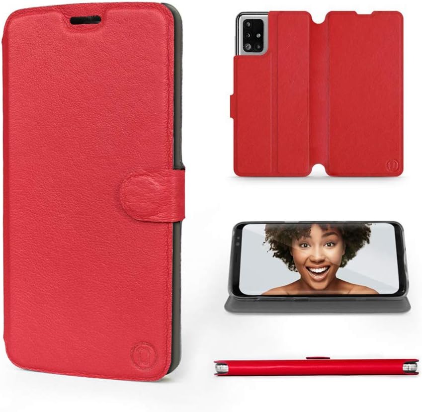 Mobiwear | Echt Lederhülle | Kompatibel mit Samsung Galaxy M51, Made in EU handyhülle, Slim Leather