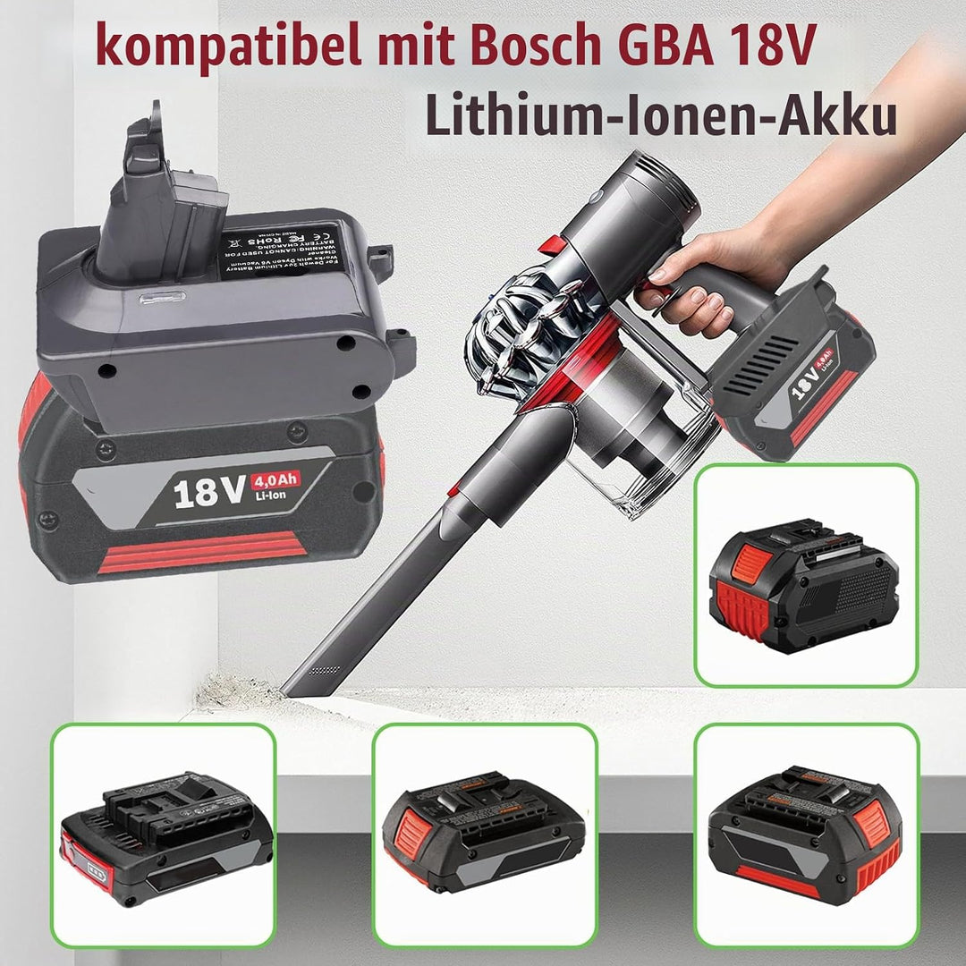 Universal V6 Akku-Adapter für Dyson, kompatibel mit Bosch Professional 18V GBA System Akku, Mehrzwec