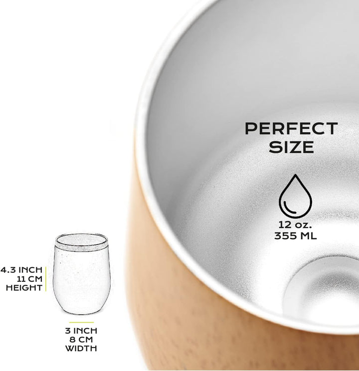 balibetov - Neu - Modernes Yerba Mate Gourd Set (Mate Tasse) - Doppelwandiger 18/8 Edelstahl Enthält