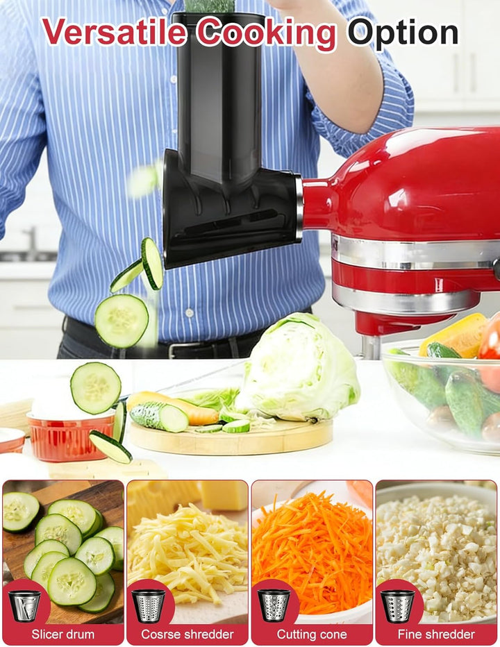 Fleischwolf Aufsatz für KitchenAid Standmixer, Edelstahl Fleischwolf Aufsatz Enthält 3 Wurstfüller,