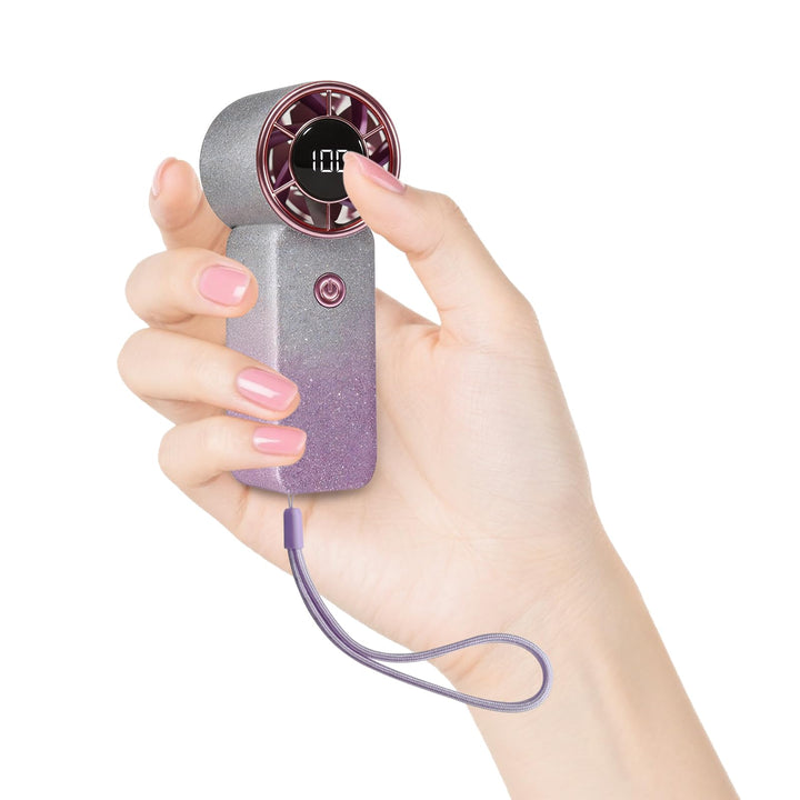 GKT Mini-Handventilator, tragbarer wiederaufladbarer Ventilator mit 3600 mAh Akku, 1-100 Windstufen