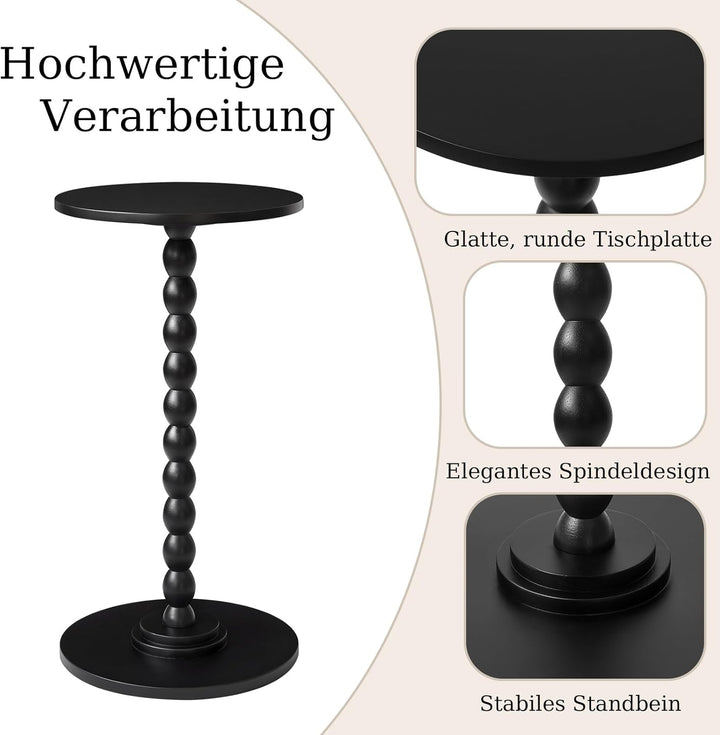 Aibiju Runder Beistelltisch, Kleine Beistelltische für kleine Räume, Moderner Akzent-Nachttisch mit