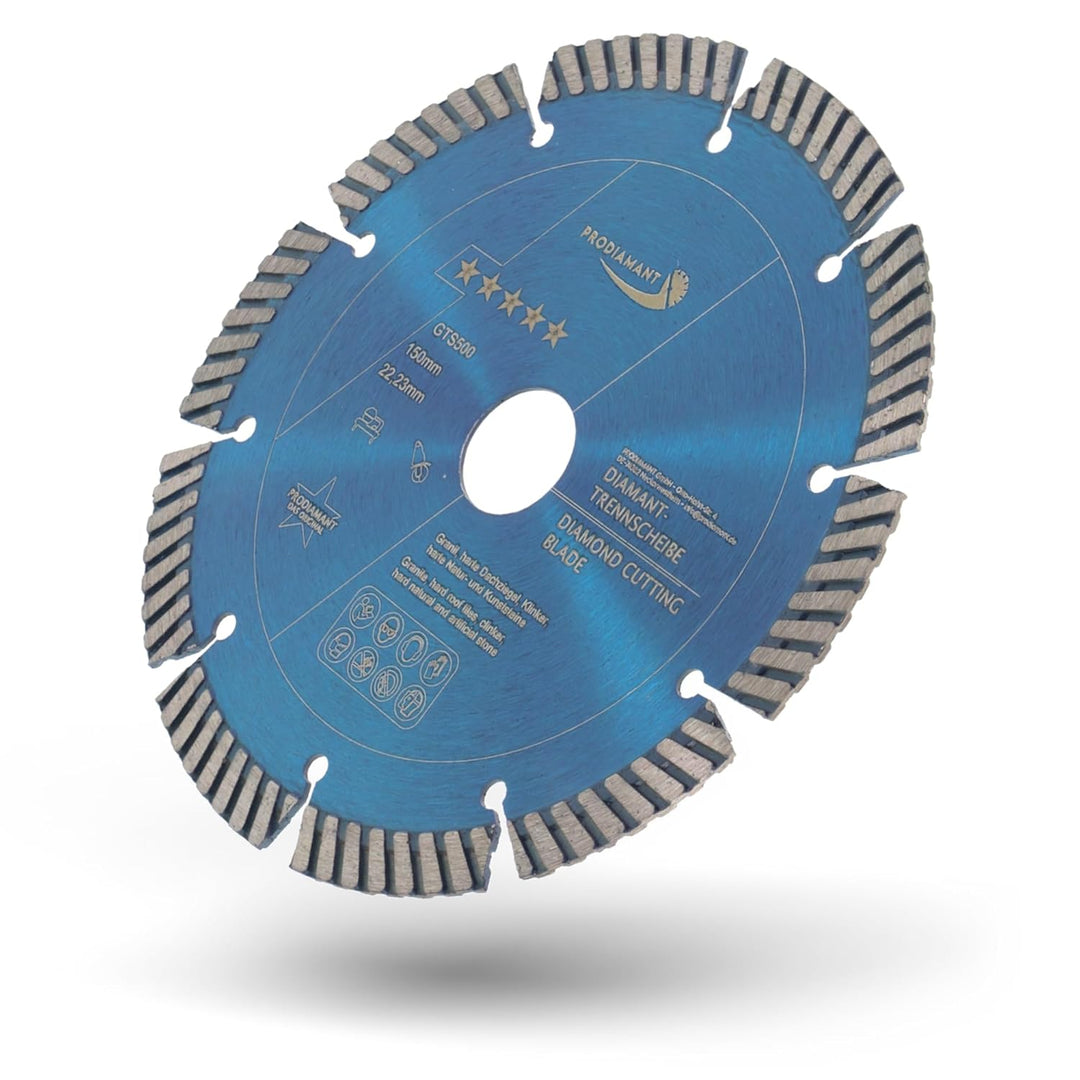 PRODIAMANT Fastcut Highspeed Diamant-Trennscheibe 150 mm x 22,23 mm für sehr harte Baustoffe wie Kal