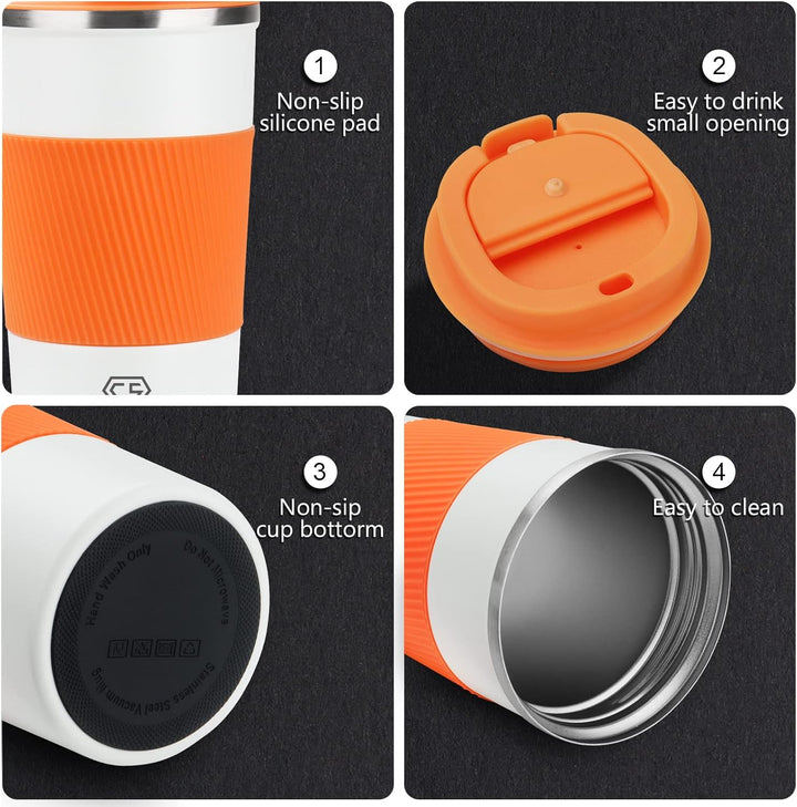 CS COSDDI Thermobecher- Isolierbecher, Edelstahl Travel Mug, 13oz/380ml Vakuum auslaufsicher Reisebe