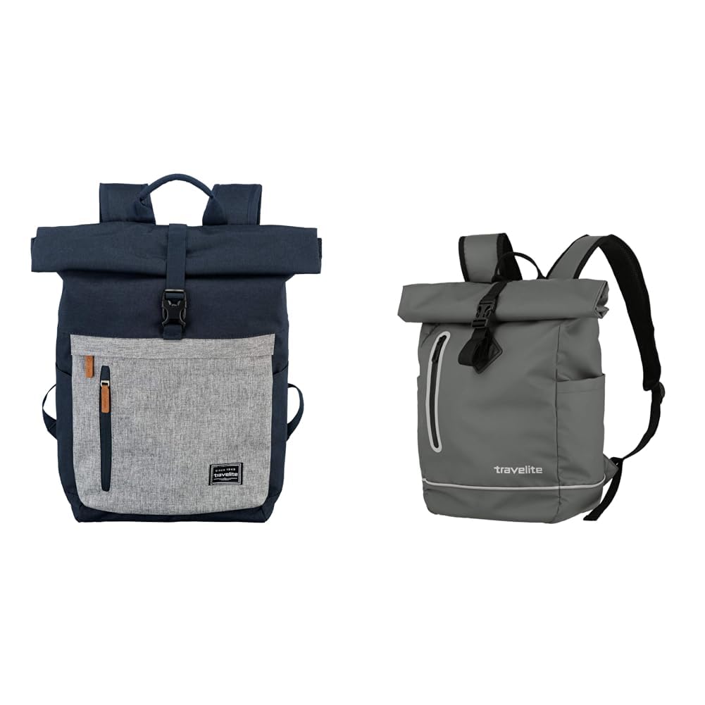 Travelite Handgepäck Rucksack mit Laptop Fach 15,6 Zoll & BASICS Rucksack aus wasserfestem Material,
