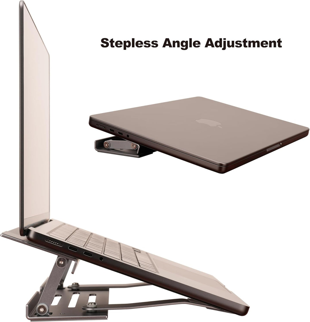 Aluminium 3-in-1 Laptopständer, klappbar, verstellbar, mit Kühlung, integrierter Aufbewahrungsbox, L